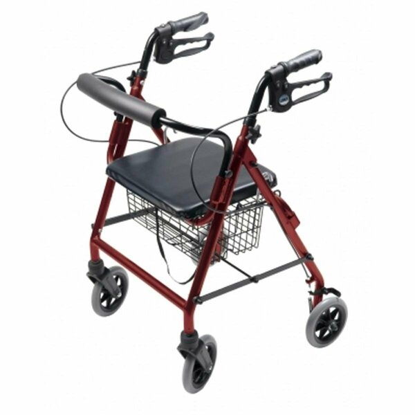 Nutrione Lumex Walkabout Four-Wheel Hemi Rollator, Burgundy NU2966672